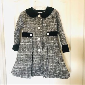 3t pea coat bundle with 3 dresses and overalls NWT